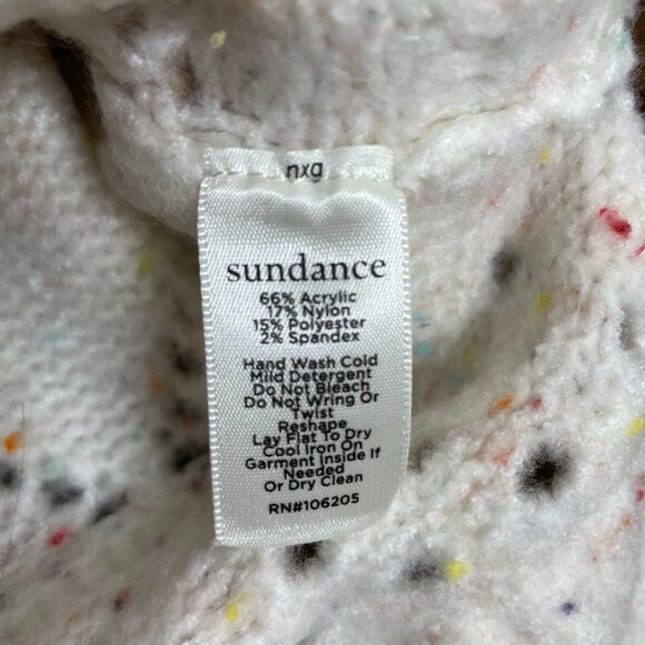 Sundance Minnie Oversized Speckled Cream Multicolor Vneck Sweater Womens Large - Picture 6 of 7